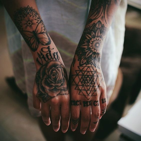 tattoo on both hands for girls