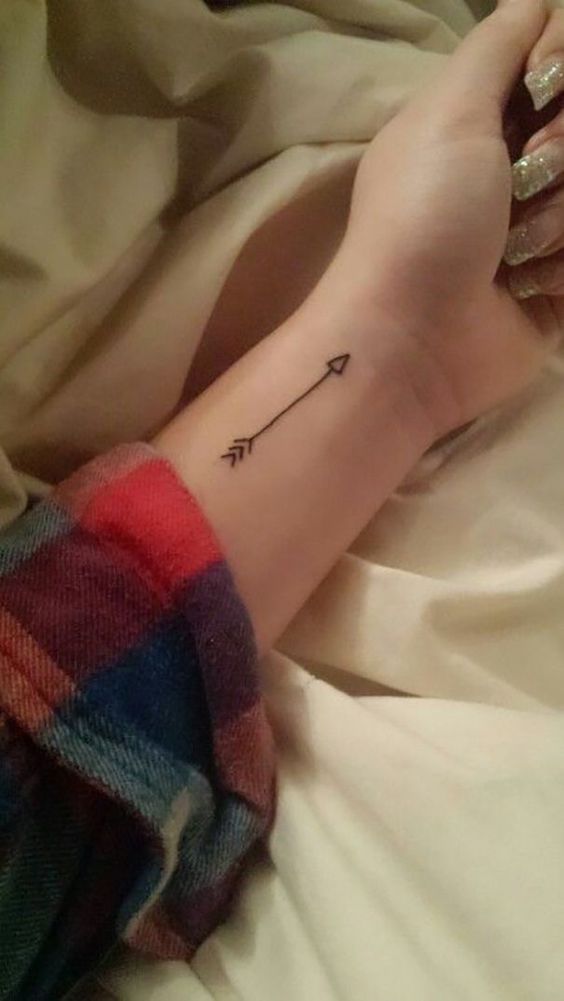 arrow tattoo on wrist for girls