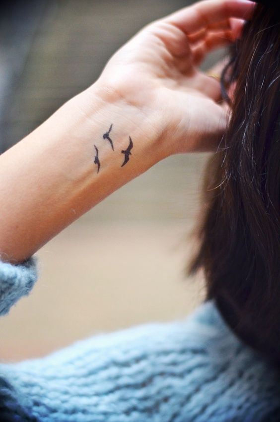 bird tattoo on wrist for females