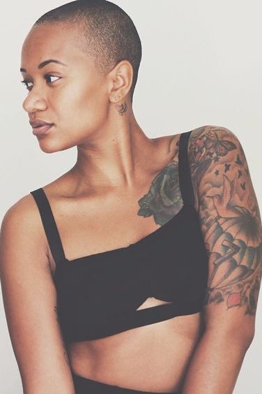 cute shoulder tattoos for black females