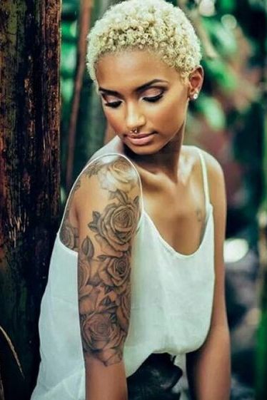 pretty shoulder tattoos for black females