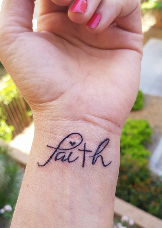 faith tattoo on wrist 