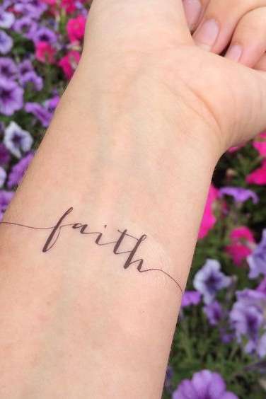 faith tattoo on wrist