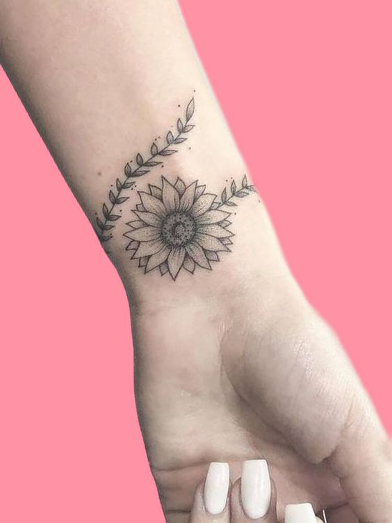 flower wrist tattoo for girls