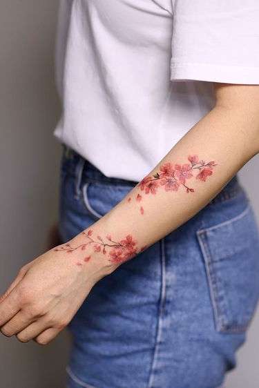 flower wrist tattoo for women
