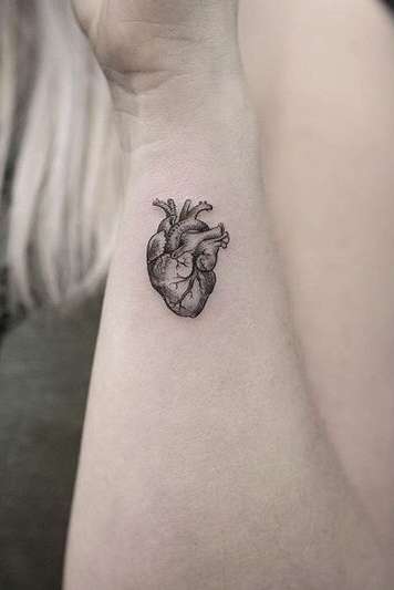 heart tattoo on wrist for females