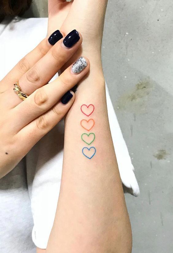 heart tattoo on wrist for girls