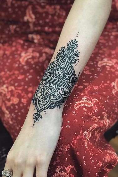 henna wrist tattoo for women for girls