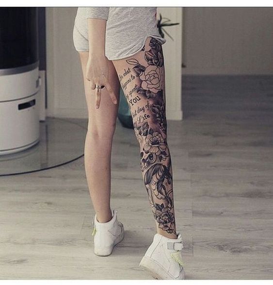 full leg tattoo for girl