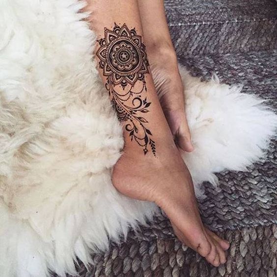 follower tattoo on leg for girl