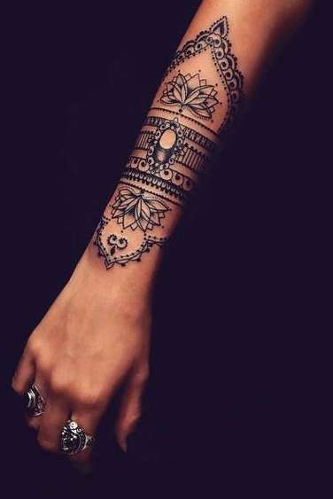mandala wrist tattoo for girls