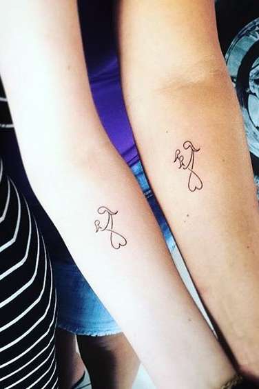 mother daughter tattoos on wrist