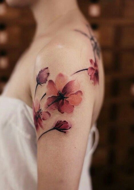 shoulder tattoos flowers
