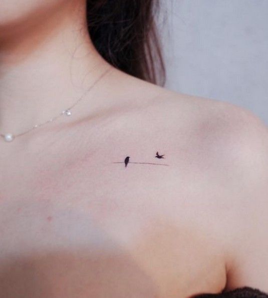 small birds shoulder tattoos for females