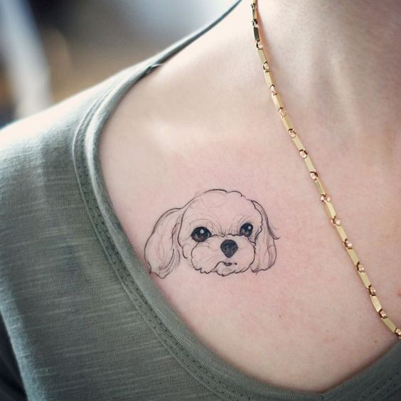 dog small tattoo for girl