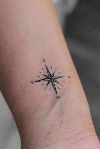 compass small wrist tattoos for girls
