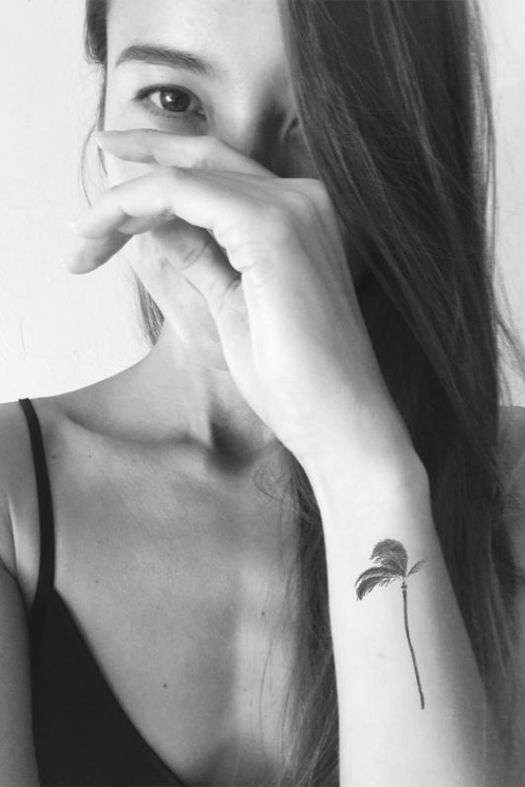 tree wrist tattoo for girls