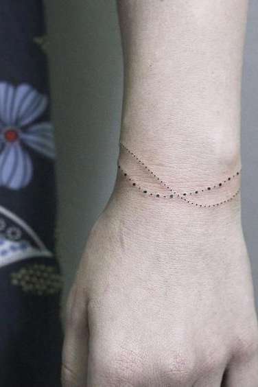 wrist bracelet tattoos for girls