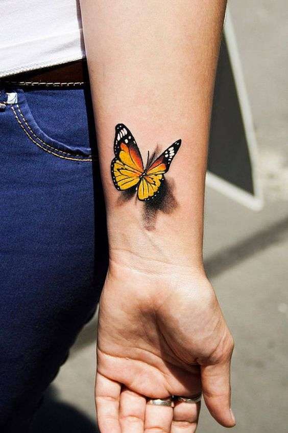beautiful butterfly wrist tattoo for females