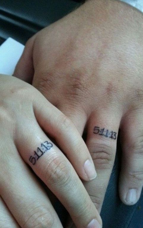 Date matching couple tattoos
