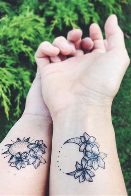 moon sun tattoos for couples