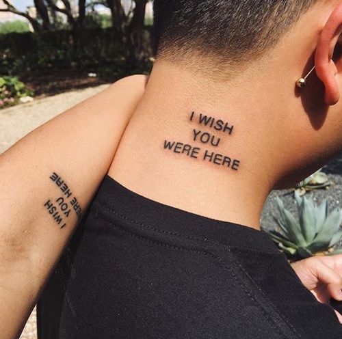 Quote Tattoo Side Neck