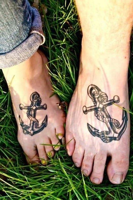 Anchor tattoo for couple