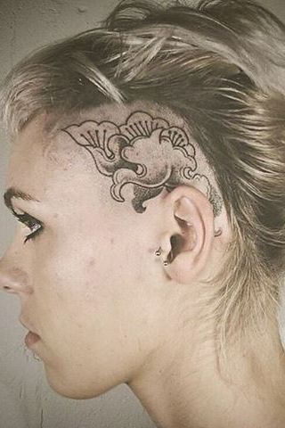 unique design head tattoo for female