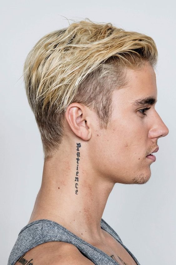 Justin Bieber Neck Tattoo