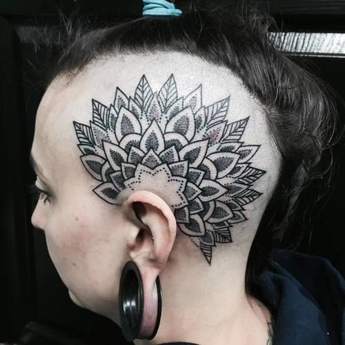 Mandala Tattoo on head