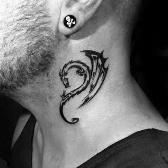 Dragon Tattoo on Neck