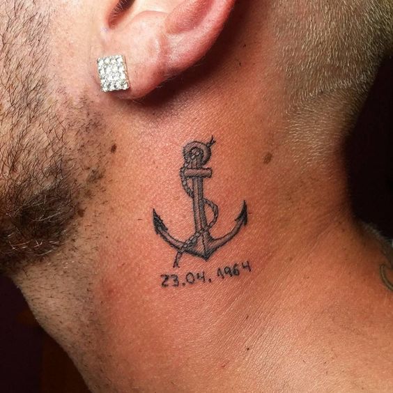 Anchor with Special Date Tattoo 
