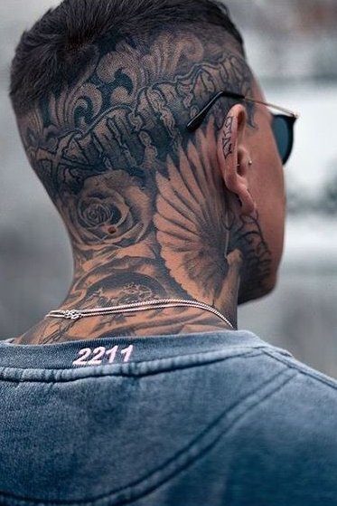 Covered Neck + Head Tattoo