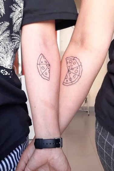 Pizza couple tattoos