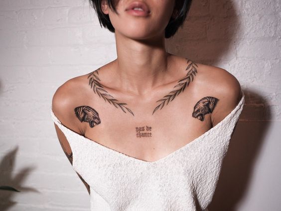 turtle Chest Tattoos for women