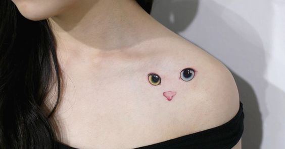 Cat Eye Tattoo Designs girls shoulder