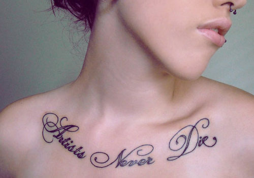 name tattoo on chest for Girls 