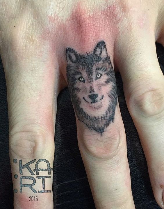 Wolf Finger Tattoos for Men