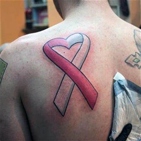 Cancer Ribbon Tattoo on Back