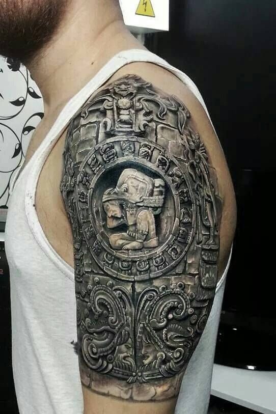 Aztec tattoo on Shoulder
