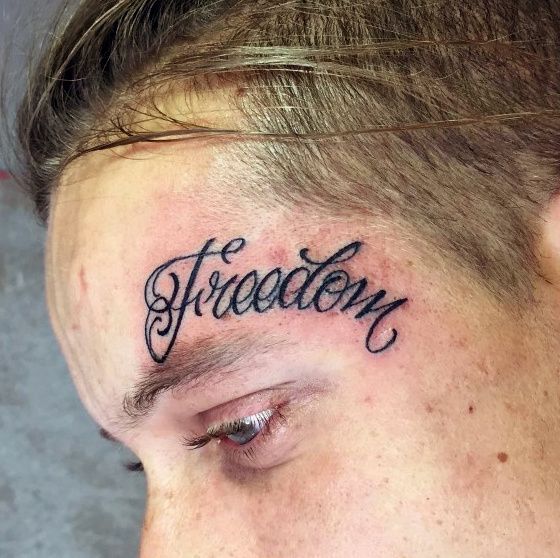 Words Tattoo on Face