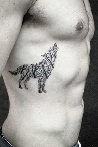 Rib Wolf Tattoos