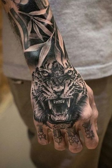 Hand Tiger Tattoo
