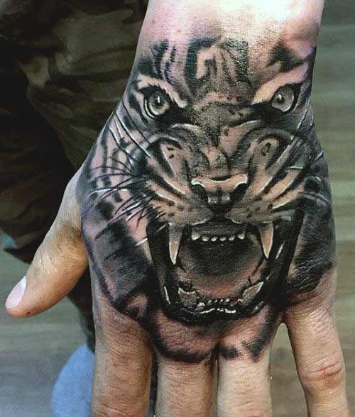 Hand Tiger Tattoo