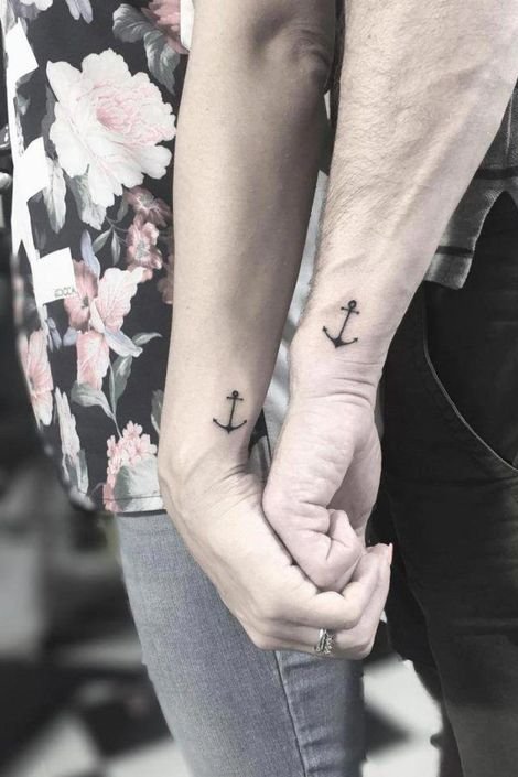 anchor tattoo on side wrist