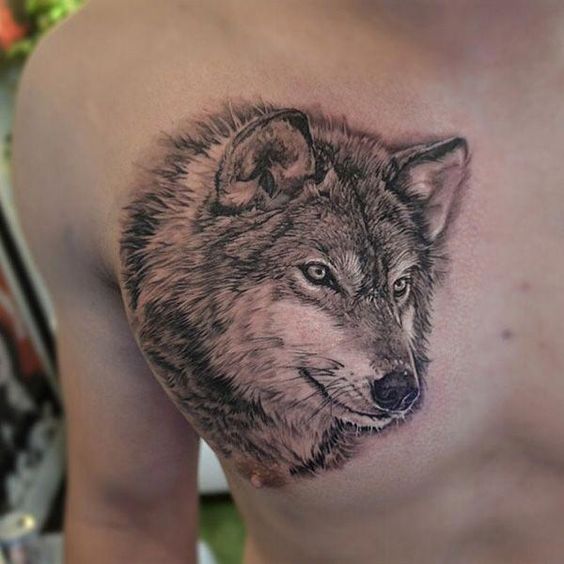 Chest Wolf Tattoos