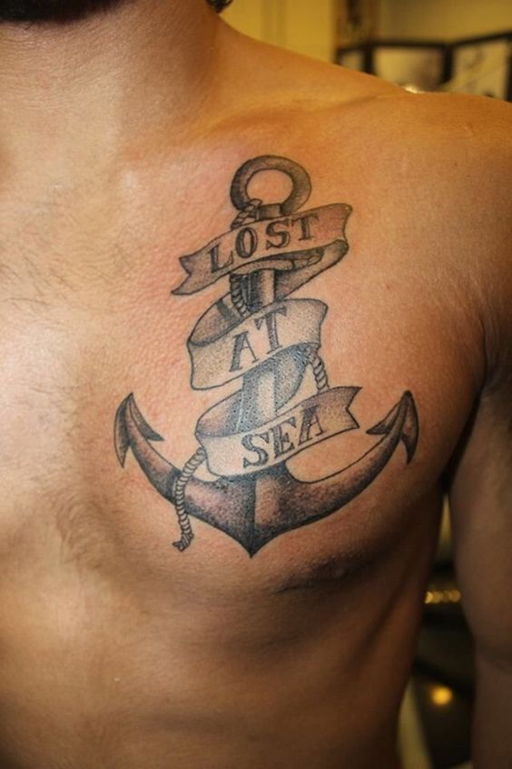 Anchor Tattoo on Chest