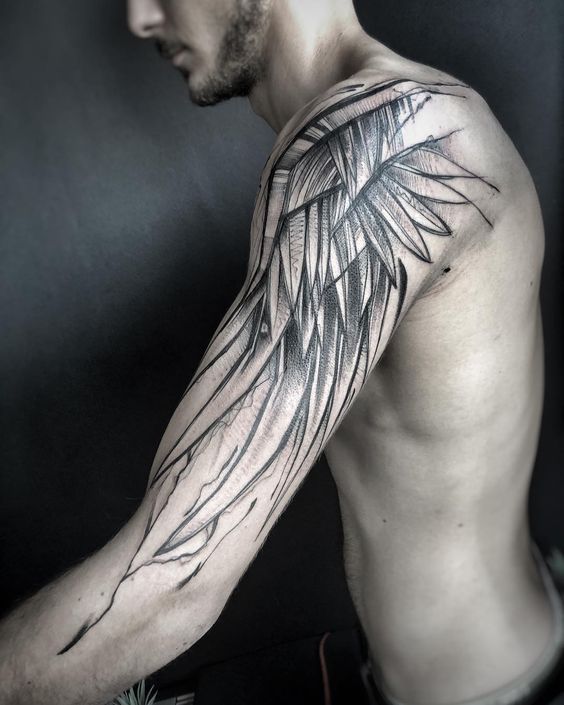 Wing Tattoo on Shoulder