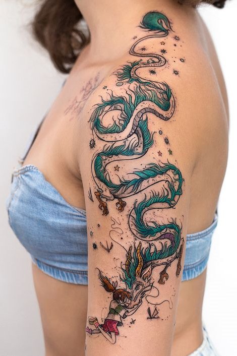 shoulder dragon tattoo