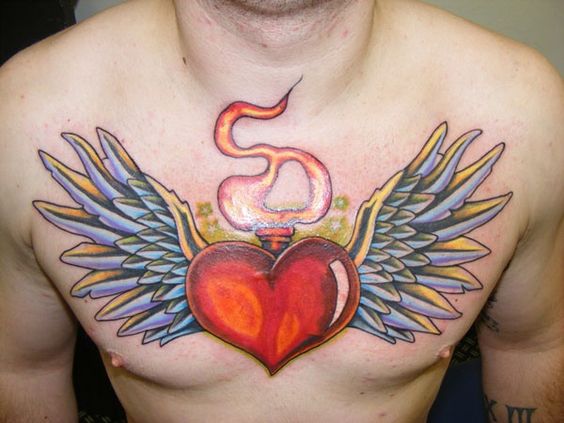colorful Chest Tattoos For Men